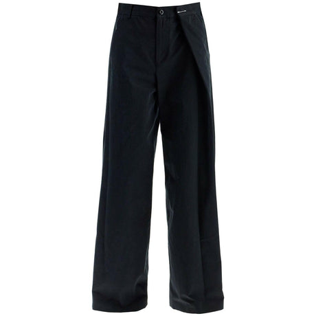 Wide-Leg Cotton Trousers.