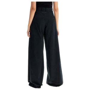 Wide-Leg Cotton Trousers.