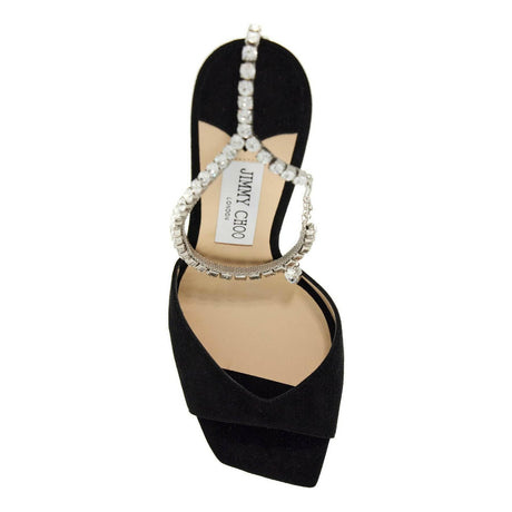 Crystal Embellished Suede Saeda 100 Sandals.