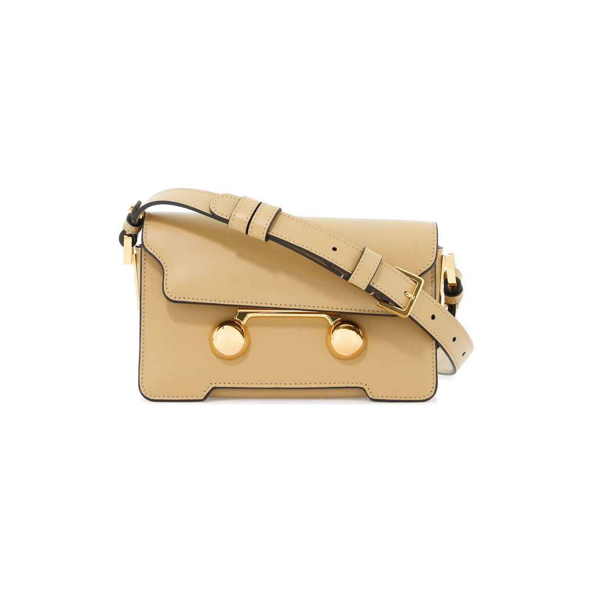 Trunkaroo Mini Leather Shoulder Bag Golden Metal Half Spheres