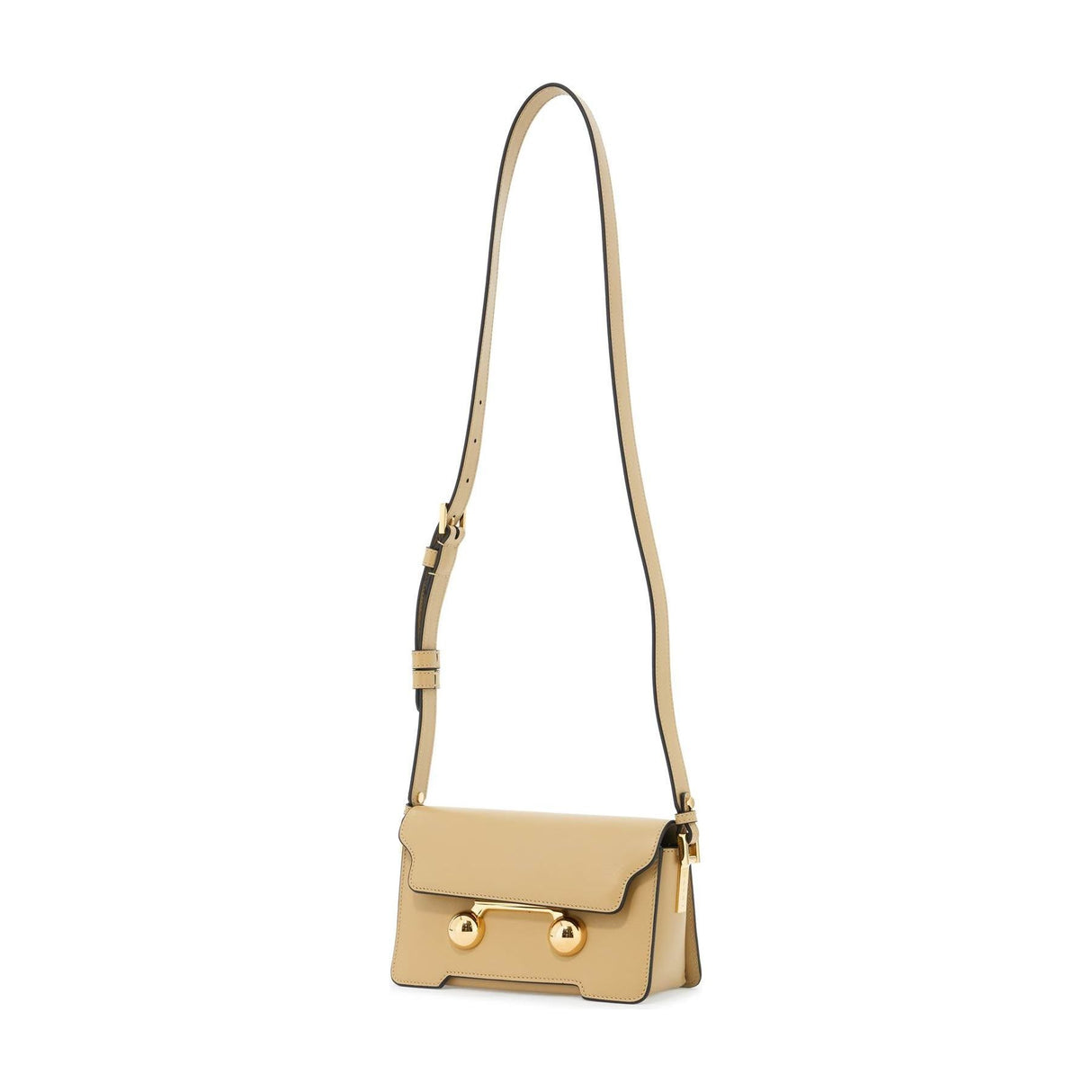 Trunkaroo Mini Leather Shoulder Bag Golden Metal Half Spheres