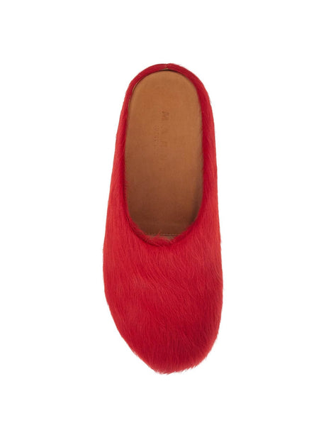 Fur-Lined Long-Haired Clog-Marni-JOHN JULIA