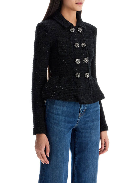 Textured Knit Peplum Jacket-Self-Portrait-JOHN JULIA