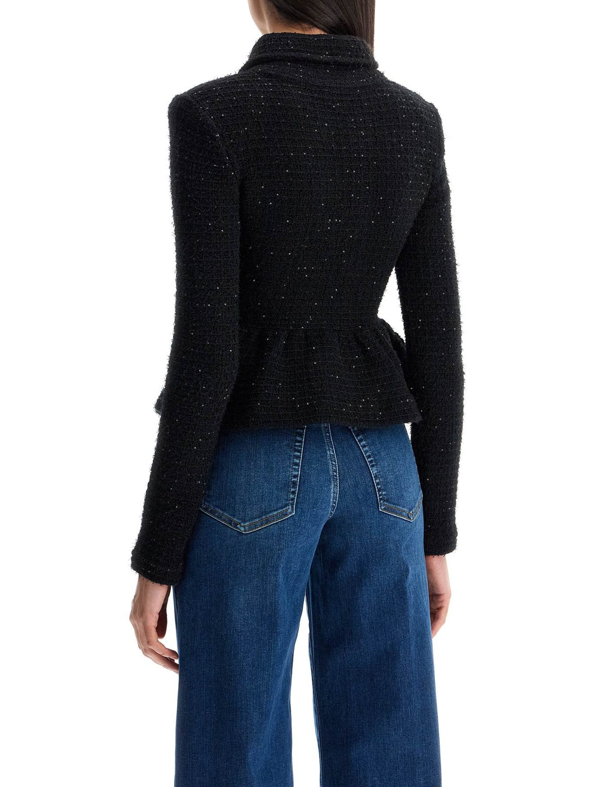 Textured Knit Peplum Jacket-Self-Portrait-JOHN JULIA