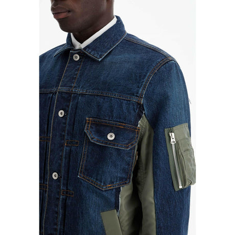 Denim and Nylon Twill Jacket.