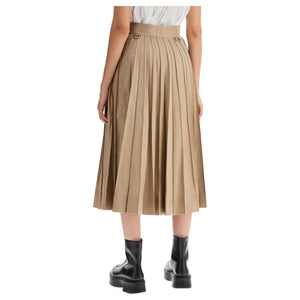 Pleated Midi Skirt In Gab