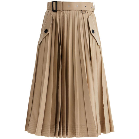 Pleated Midi Skirt In Gab