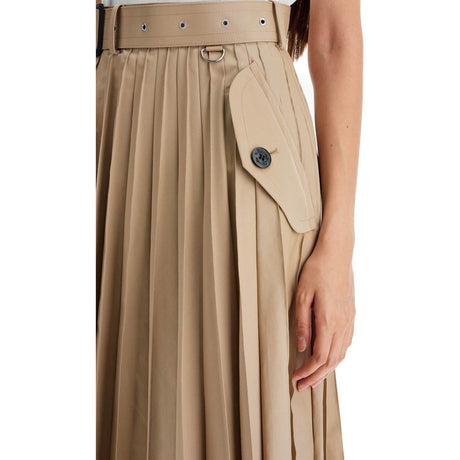 Pleated Midi Skirt In Gab