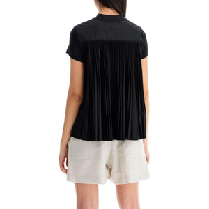 Pleated Back Cotton T-Shirt.