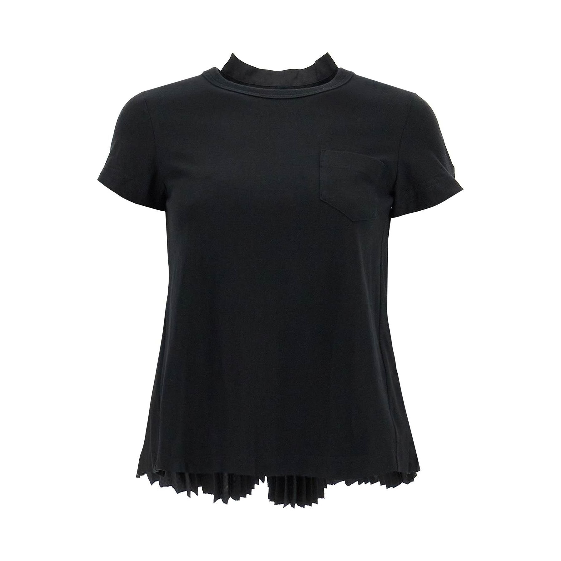 Pleated Back Cotton T-Shirt