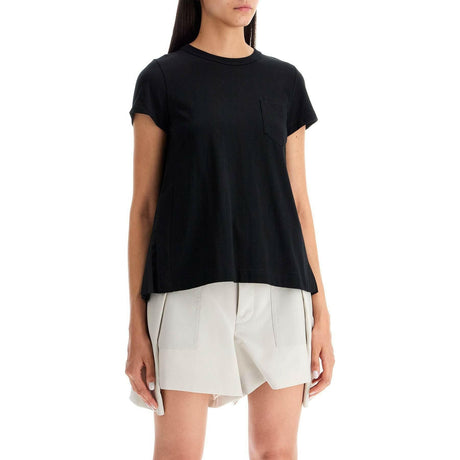 Pleated Back Cotton T-Shirt.