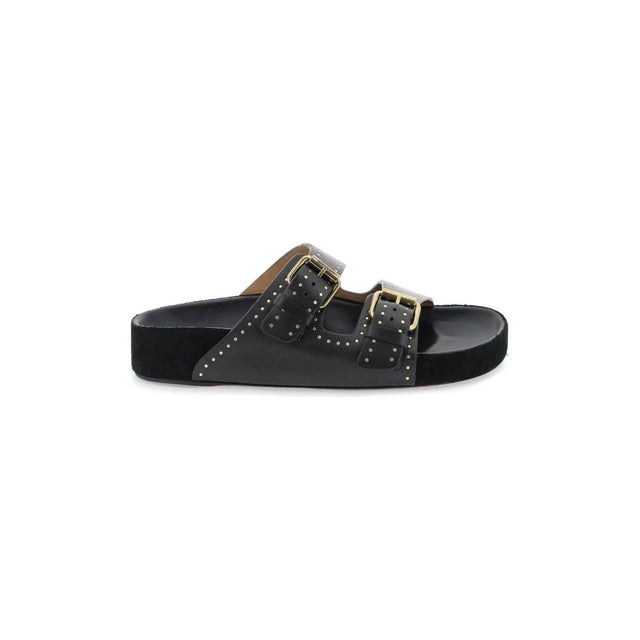 Lennyo Open-Toed Leather Sandals.