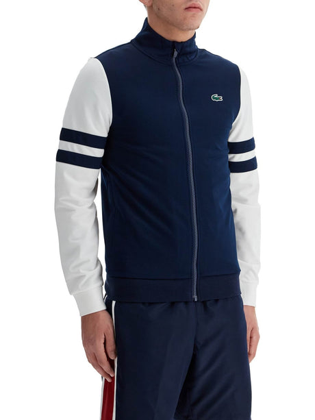 Full Zip Contrast Sleeve Sweater-Lacoste-JOHN JULIA