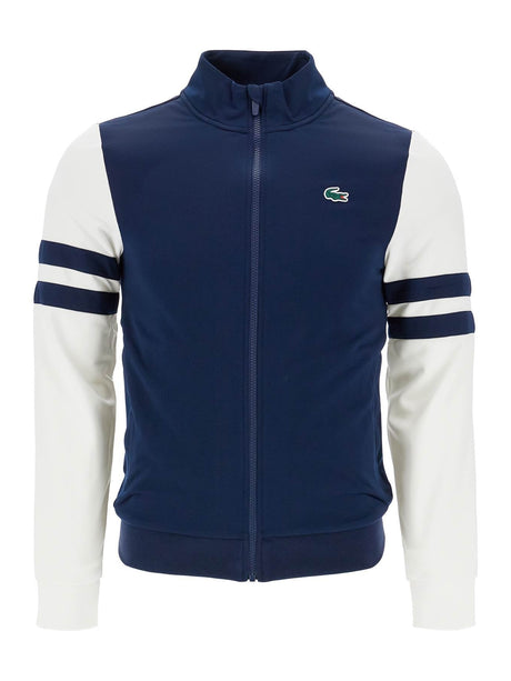 Full Zip Contrast Sleeve Sweater-Lacoste-JOHN JULIA