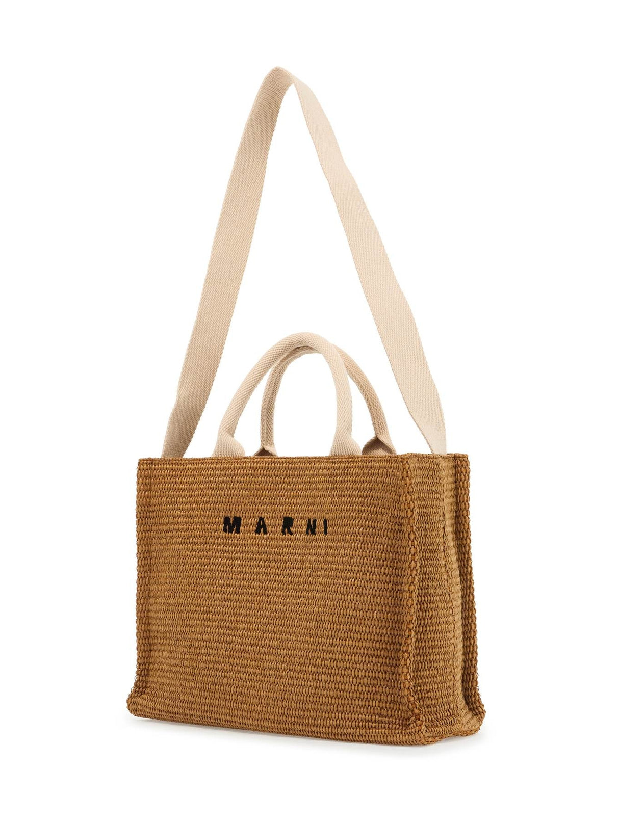 Raffia-Effect Canvas Tote Bag-Marni-JOHN JULIA