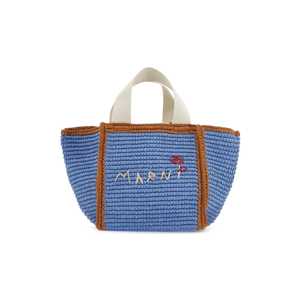 Sillo Tote Bag Macramé Knit Raffia Effect Embroidered Logo