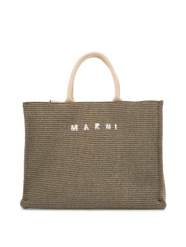 Raffia Effect Tote Bag-Marni-JOHN JULIA