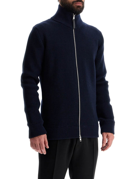 Zip-Up Ribbed Wool Sweater-Maison Margiela-JOHN JULIA