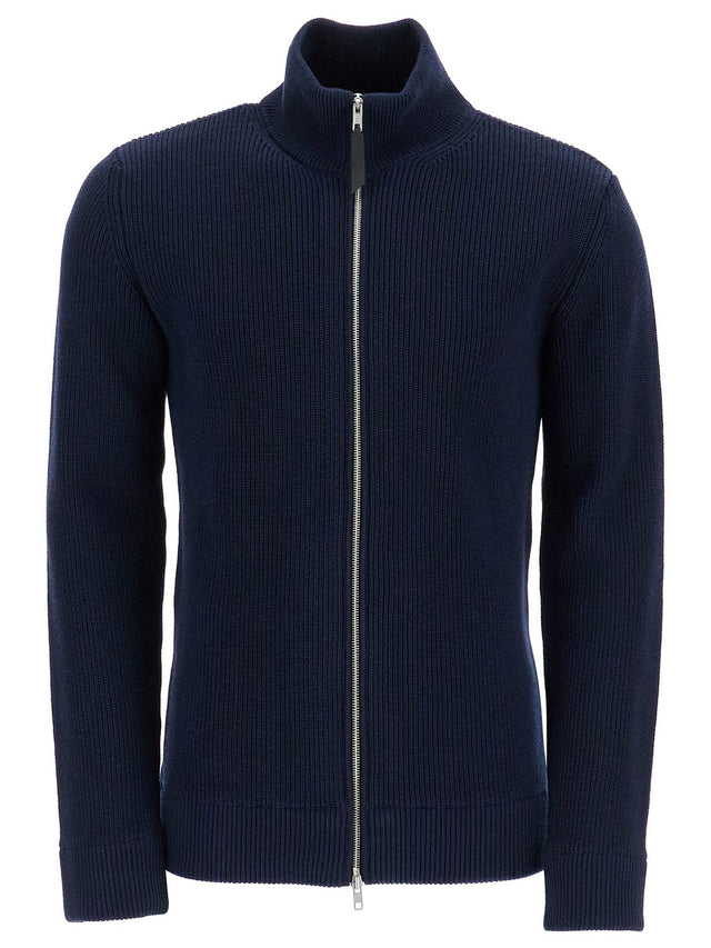 Zip-Up Ribbed Wool Sweater-Maison Margiela-JOHN JULIA