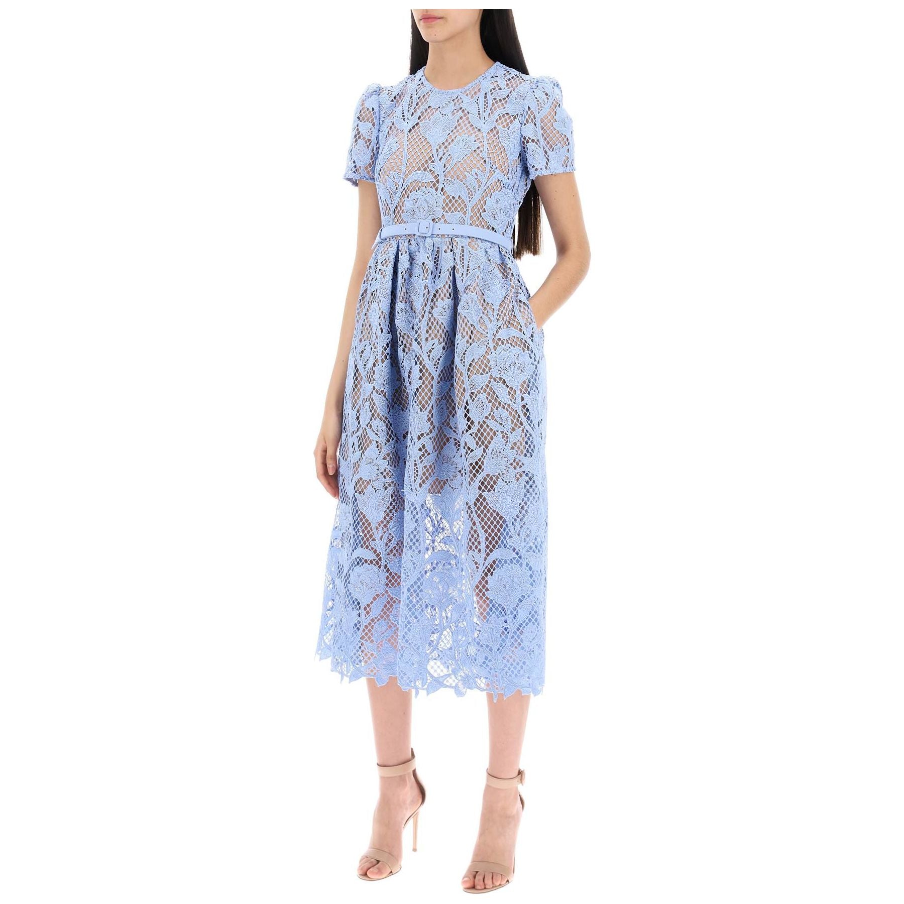 Floral Lace Midi Dress With Eight