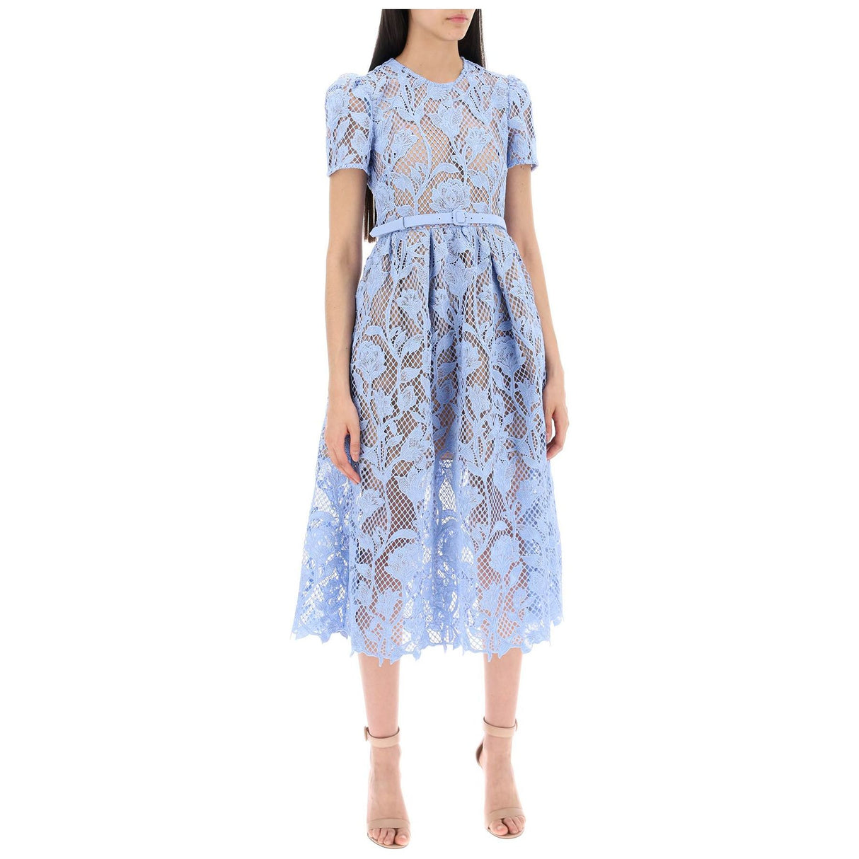 Floral Lace Midi Dress With Eight