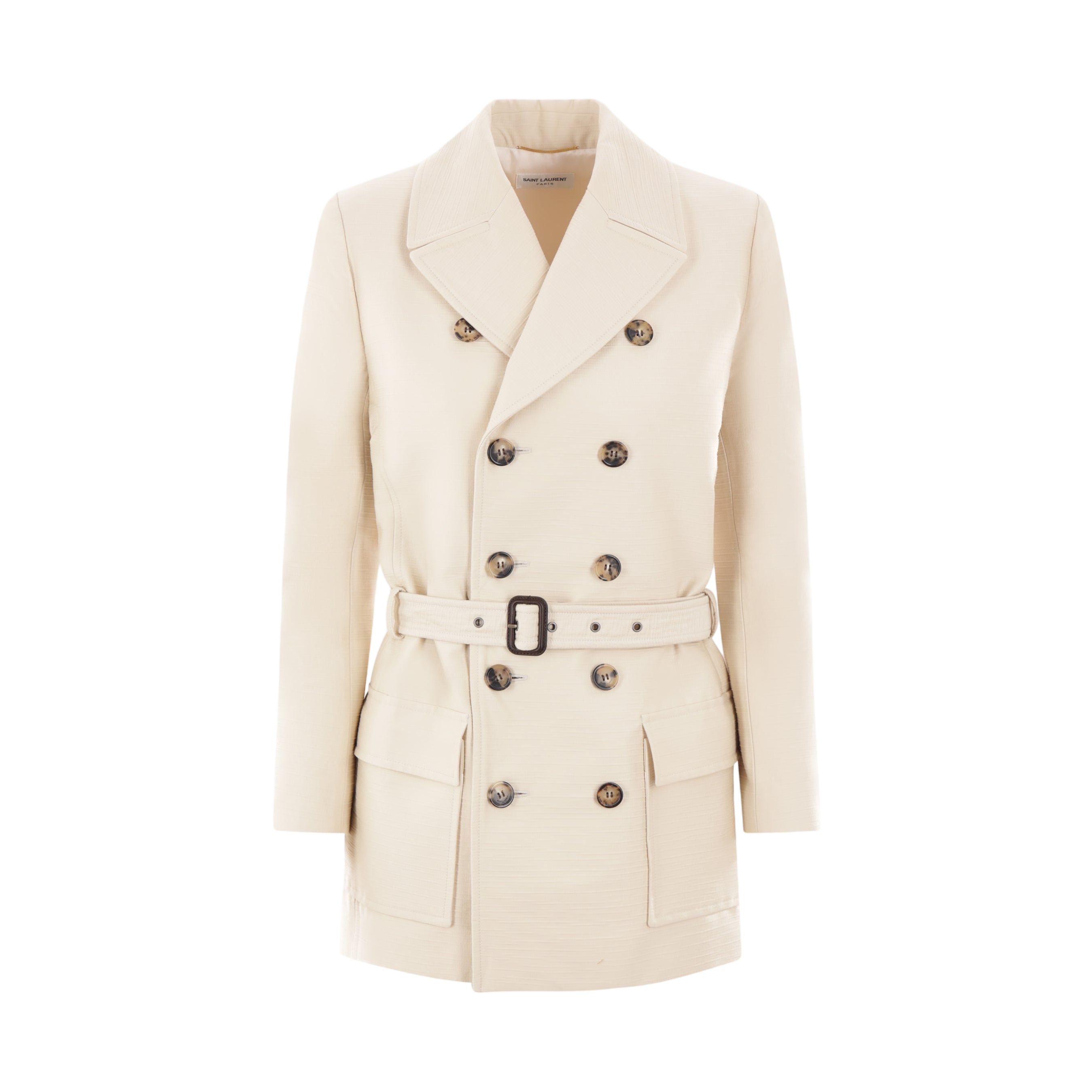 Saharienne Overcoat In Sustainable Cotton and Wool-SAINT LAURENT-JOHN JULIA