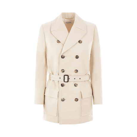 Saharienne Overcoat In Sustainable Cotton and Wool-SAINT LAURENT-JOHN JULIA