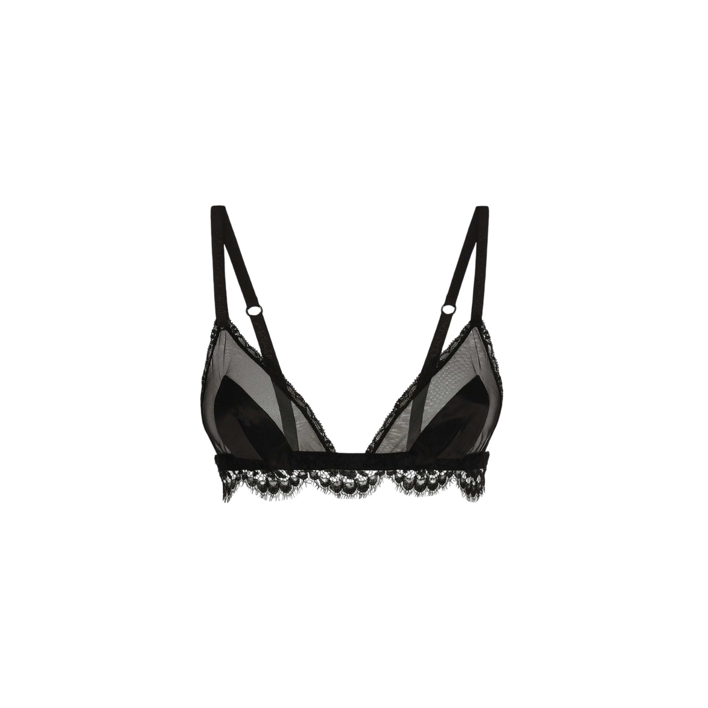 Satin and Tulle Triangle Bra-DOLCE & GABBANA-JOHN JULIA