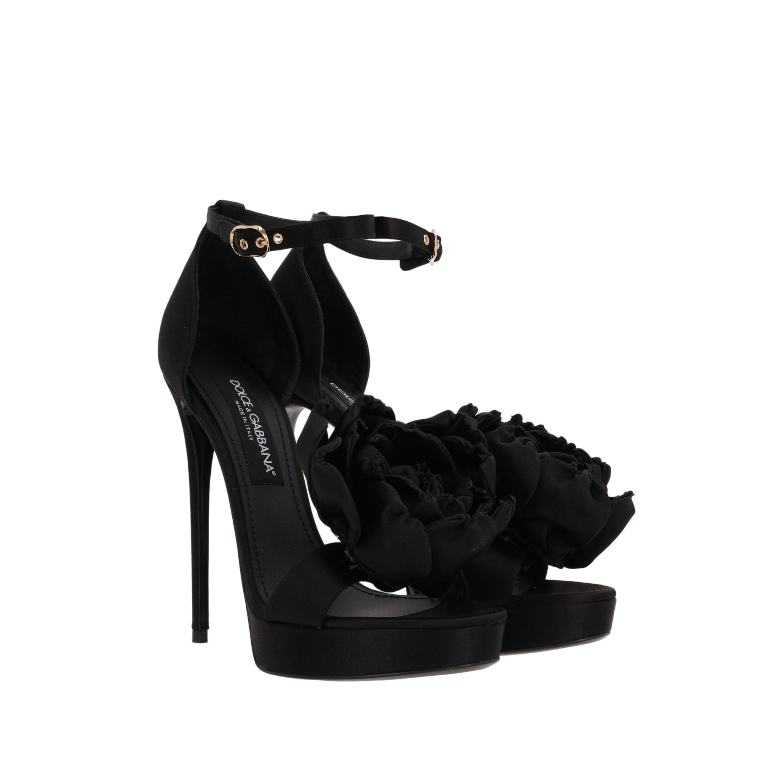 Satin Platform Sandals-DOLCE & GABBANA-JOHN JULIA