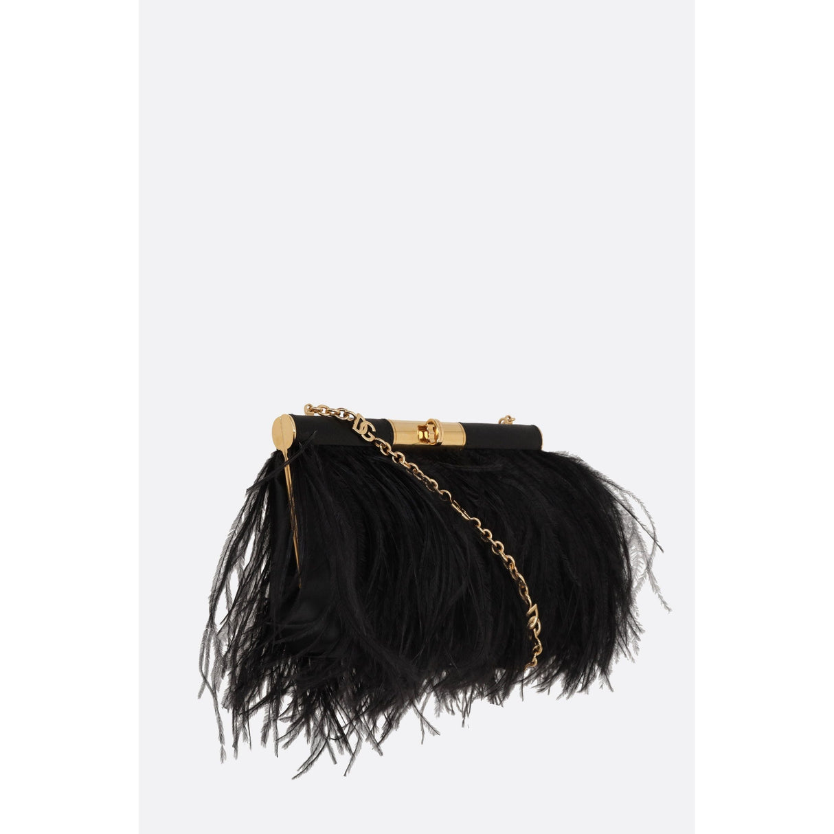 Satin Shoulder Bag With Feathers-DOLCE & GABBANA-JOHN JULIA