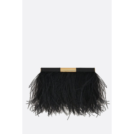 Satin Shoulder Bag With Feathers-DOLCE & GABBANA-JOHN JULIA