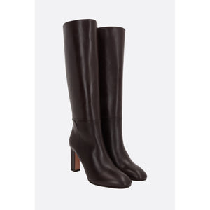 Sellier Glossy Leather Boots-AQUAZZURA-JOHN JULIA