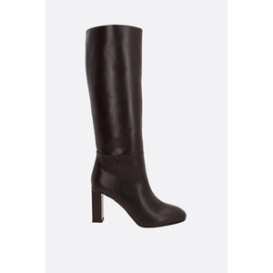 Sellier Glossy Leather Boots-AQUAZZURA-JOHN JULIA