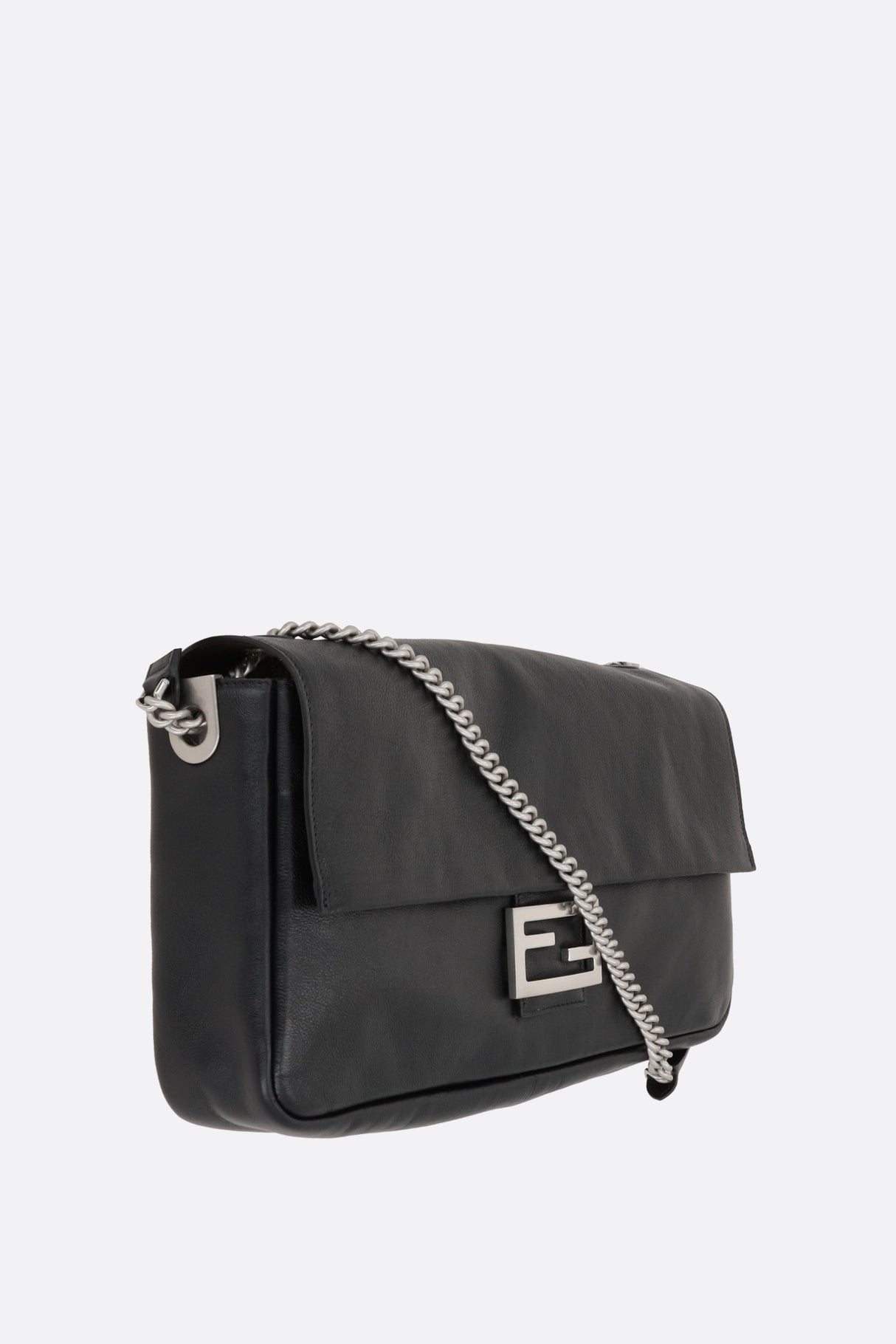 Semi-gloss Leather Baguette Shoulder Bag-FENDI-JOHN JULIA