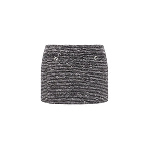 Sequinned Lurex Tweed Miniskirt-GUCCI-JOHN JULIA