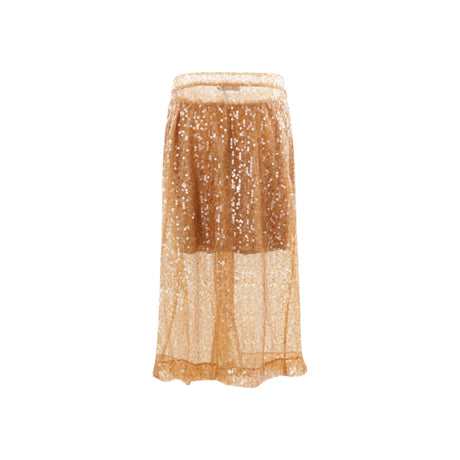 Sequinned Mesh Midi Skirt-RABANNE-JOHN JULIA