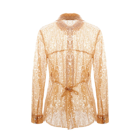 Sequinned Mesh Shirt-RABANNE-JOHN JULIA