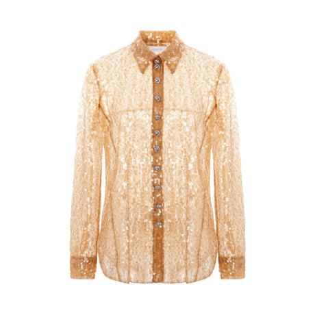 Sequinned Mesh Shirt-RABANNE-JOHN JULIA