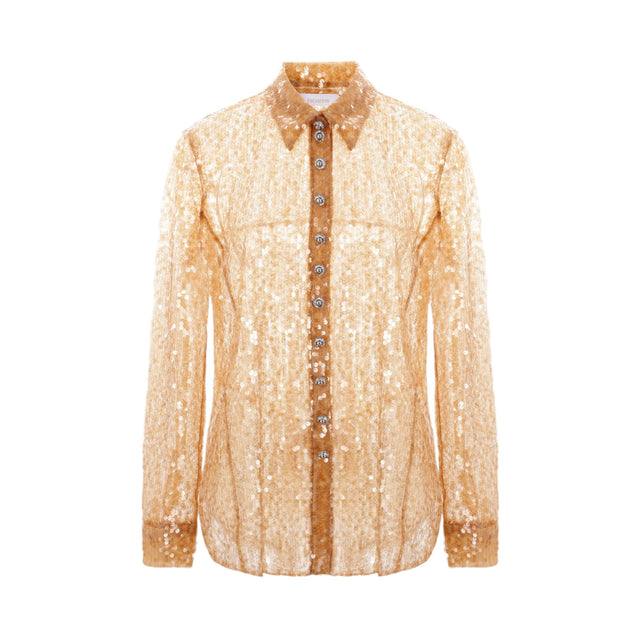 Sequinned Mesh Shirt-RABANNE-JOHN JULIA