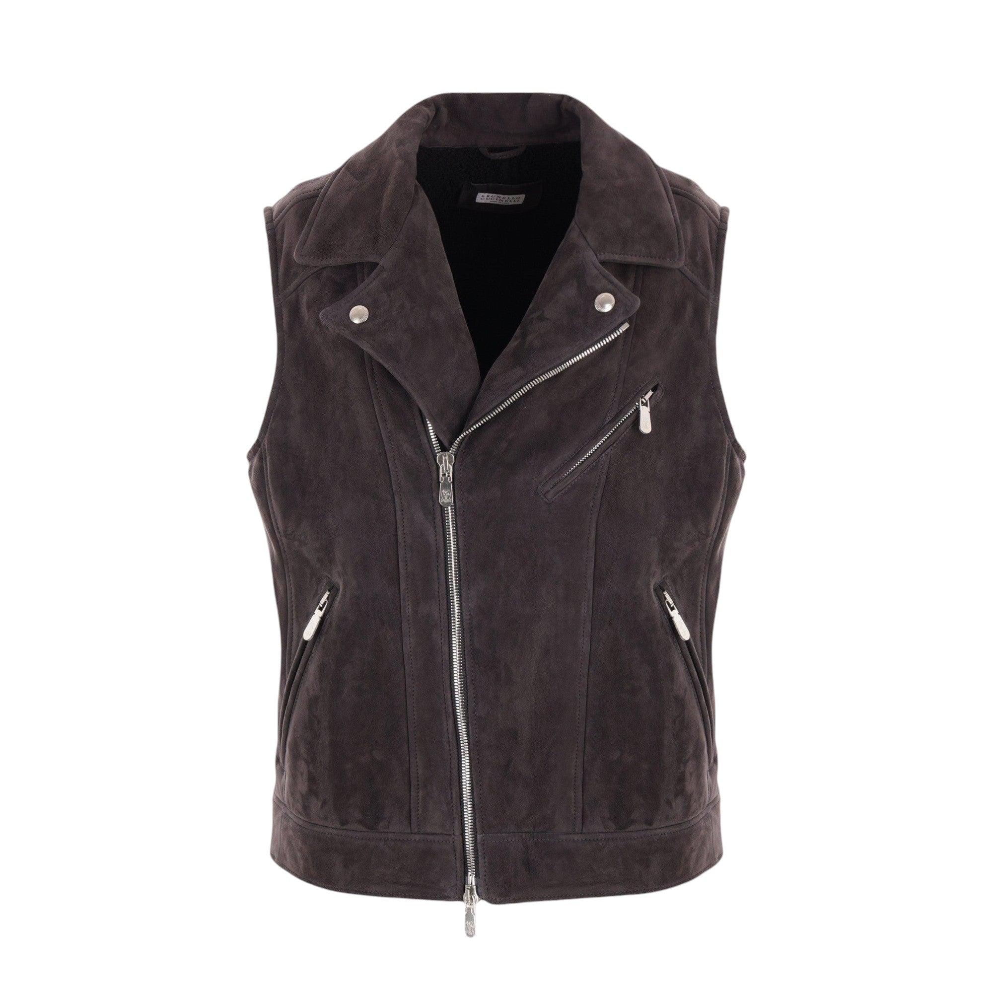 Shearling Biker Vest-BRUNELLO CUCINELLI-JOHN JULIA