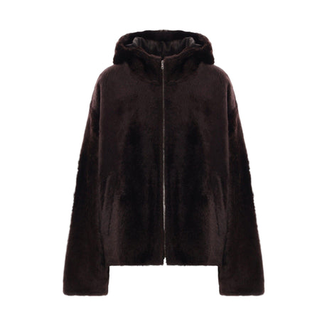 Shearling Coat With Hood-YVES SALOMON-JOHN JULIA