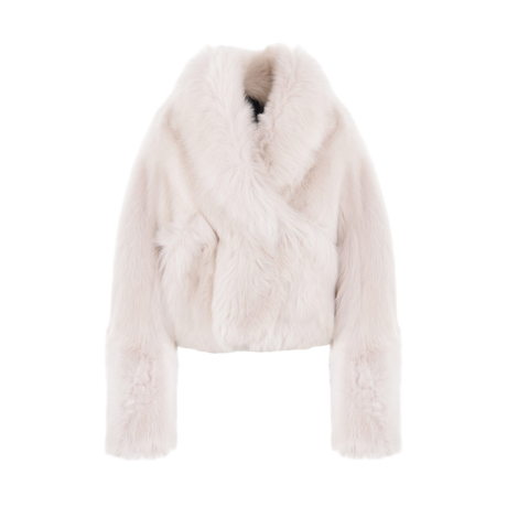 Shearling Cropped Jacket-BLANCHA-JOHN JULIA