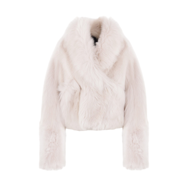 Shearling Cropped Jacket-BLANCHA-JOHN JULIA