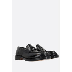 Shiny Leather Loafers-SANTONI-JOHN JULIA