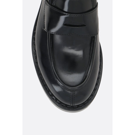 Shiny Leather Loafers-SANTONI-JOHN JULIA