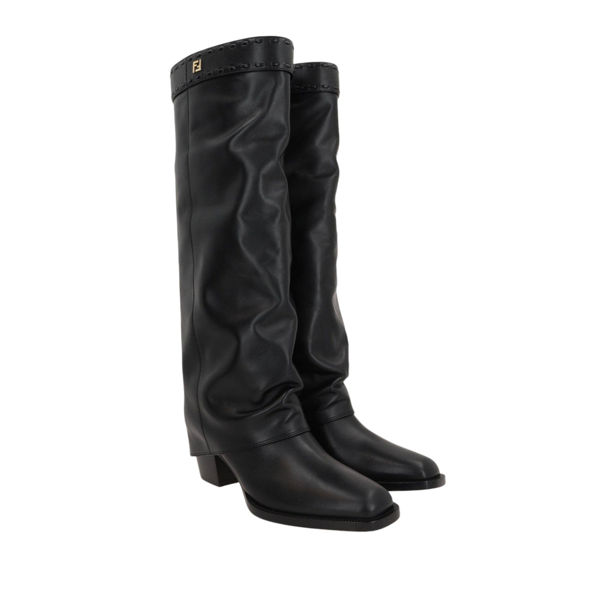 Show Glossy Leather Boots-FENDI-JOHN JULIA