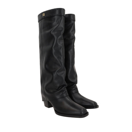 Show Glossy Leather Boots-FENDI-JOHN JULIA