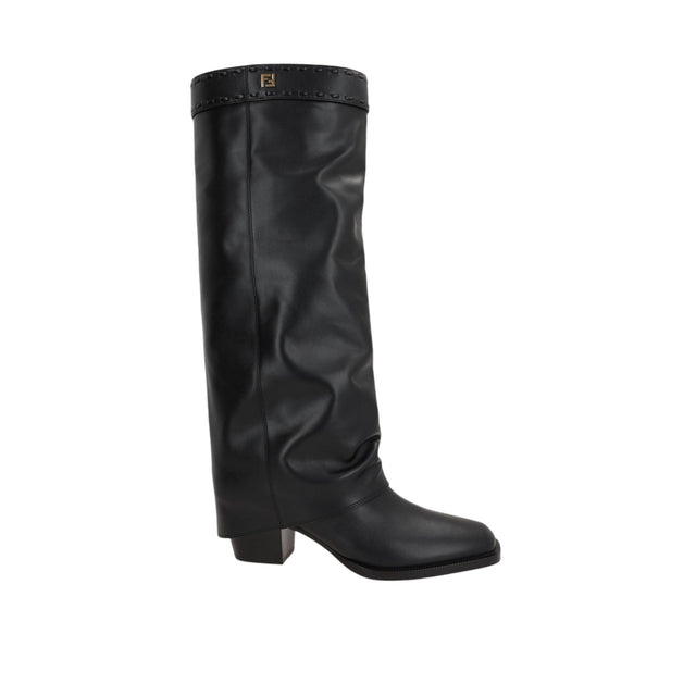 Show Glossy Leather Boots-FENDI-JOHN JULIA