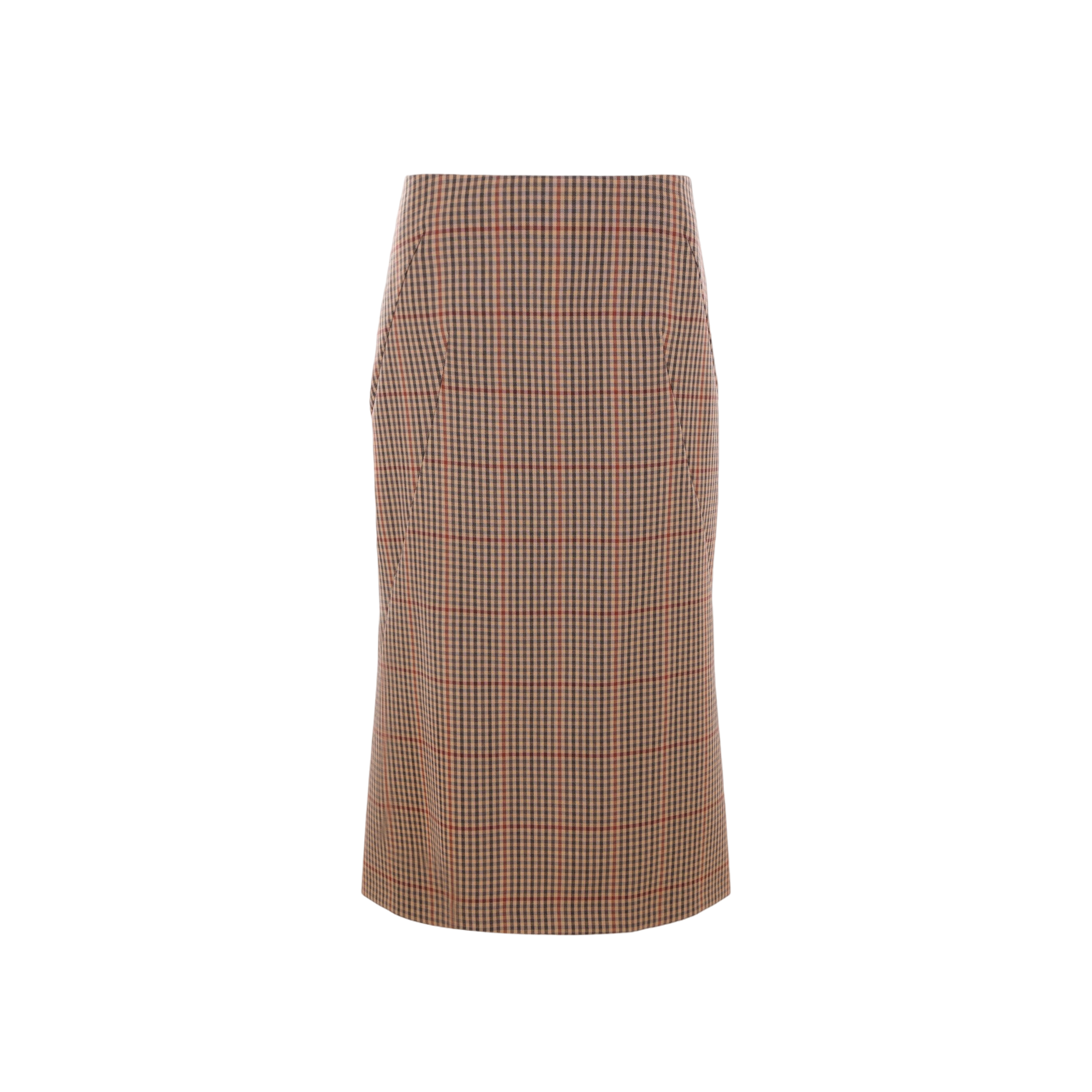 Sibyl Check Wool Midi Skirt-DRIES VAN NOTEN-JOHN JULIA