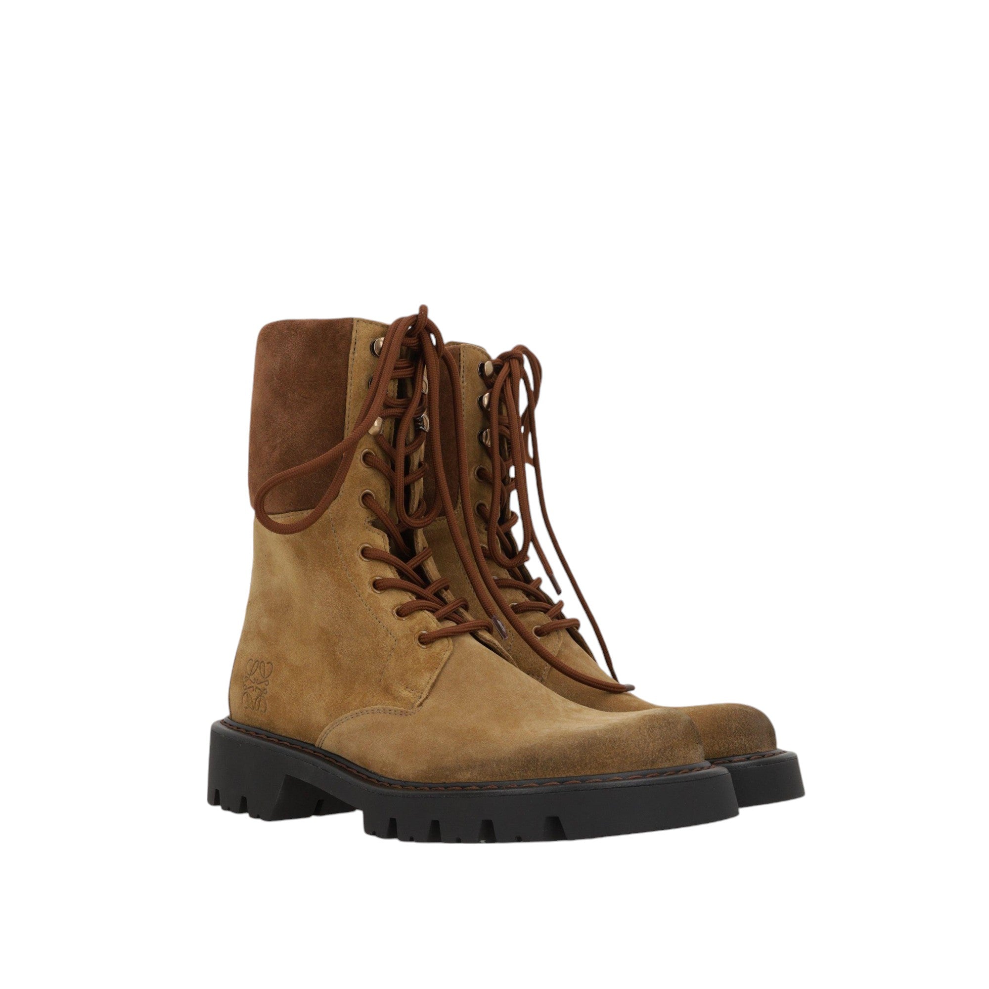 Sierra Suede Combat Boots-LOEWE-JOHN JULIA